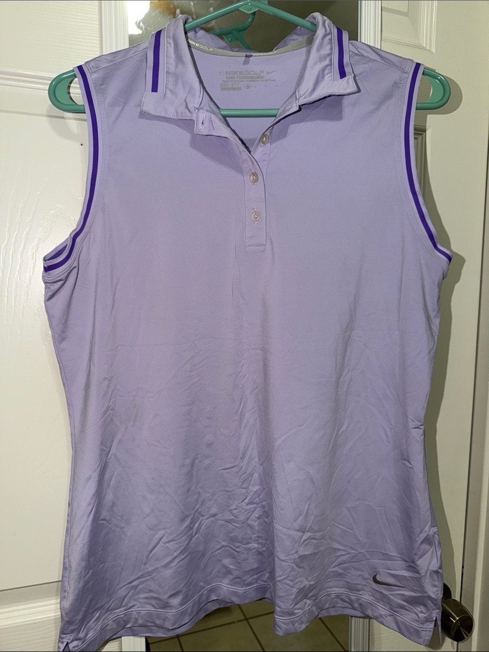 Nike Women’s Sleeveless Polo - Light Lavender with Purple Trim